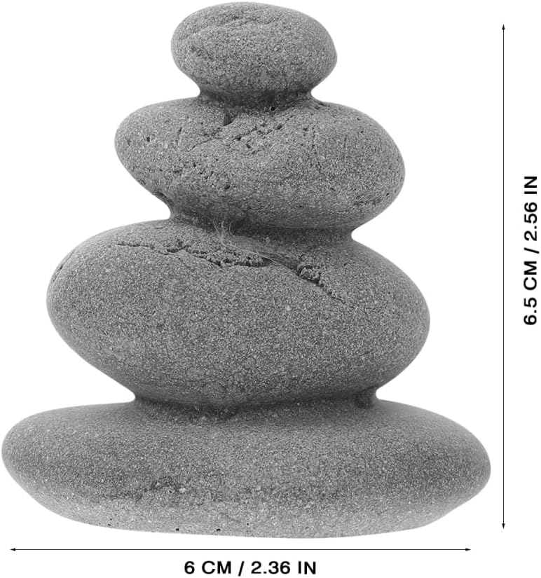 balacoo Balanced Stones Cairn for Zen Garden Decor: Realistic Stacked Stone Ornament for Sand Table, Fish Tank, Micro Landscape Decoration - 2.56" - Image 4